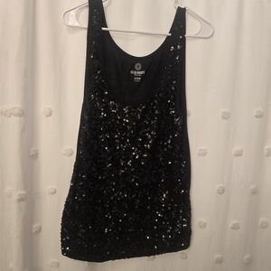 Old Navy Sparkling Black Sequin Tank Top Size Xl